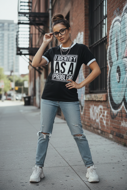 "FAFO" Contrast Edge Ribbed Crewneck T-Shirt