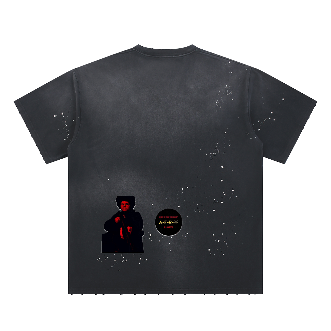 "Blood Rain" Hand-Frayed Sunfade Paint Splatter T-Shirt