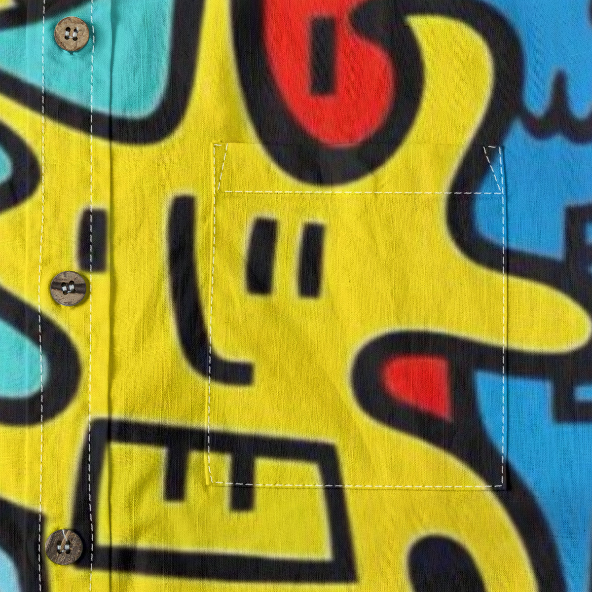 "A Funky Rendition" Casual Lapel Long Sleeve Button-Up