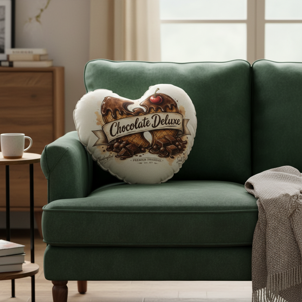 PYN™ "Chocolate Deluxe" Heart-shaped pillow