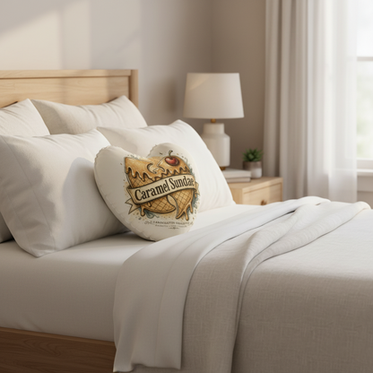 "Caramel Sundae" Heart-shaped pillow