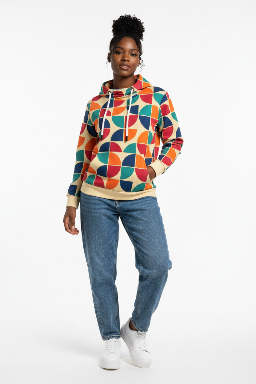 "Courtney Butler" Women's Patchwork Hoodie
