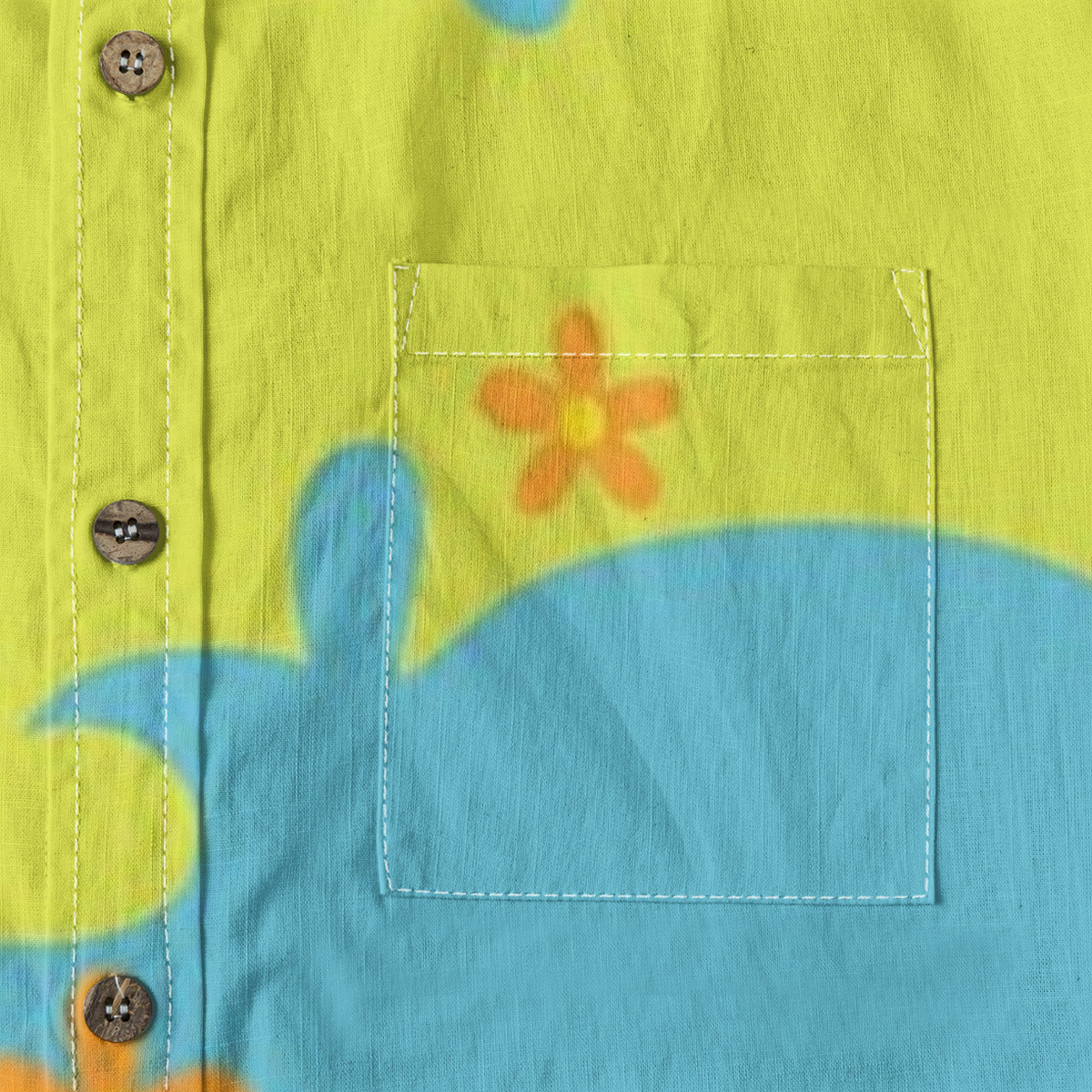 "Hey Scooby" Casual Lapel Long Sleeve Button-Up