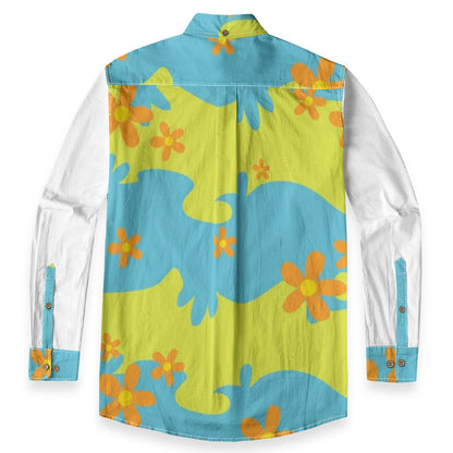 "Hey Scooby" Casual Lapel Long Sleeve Button-Up