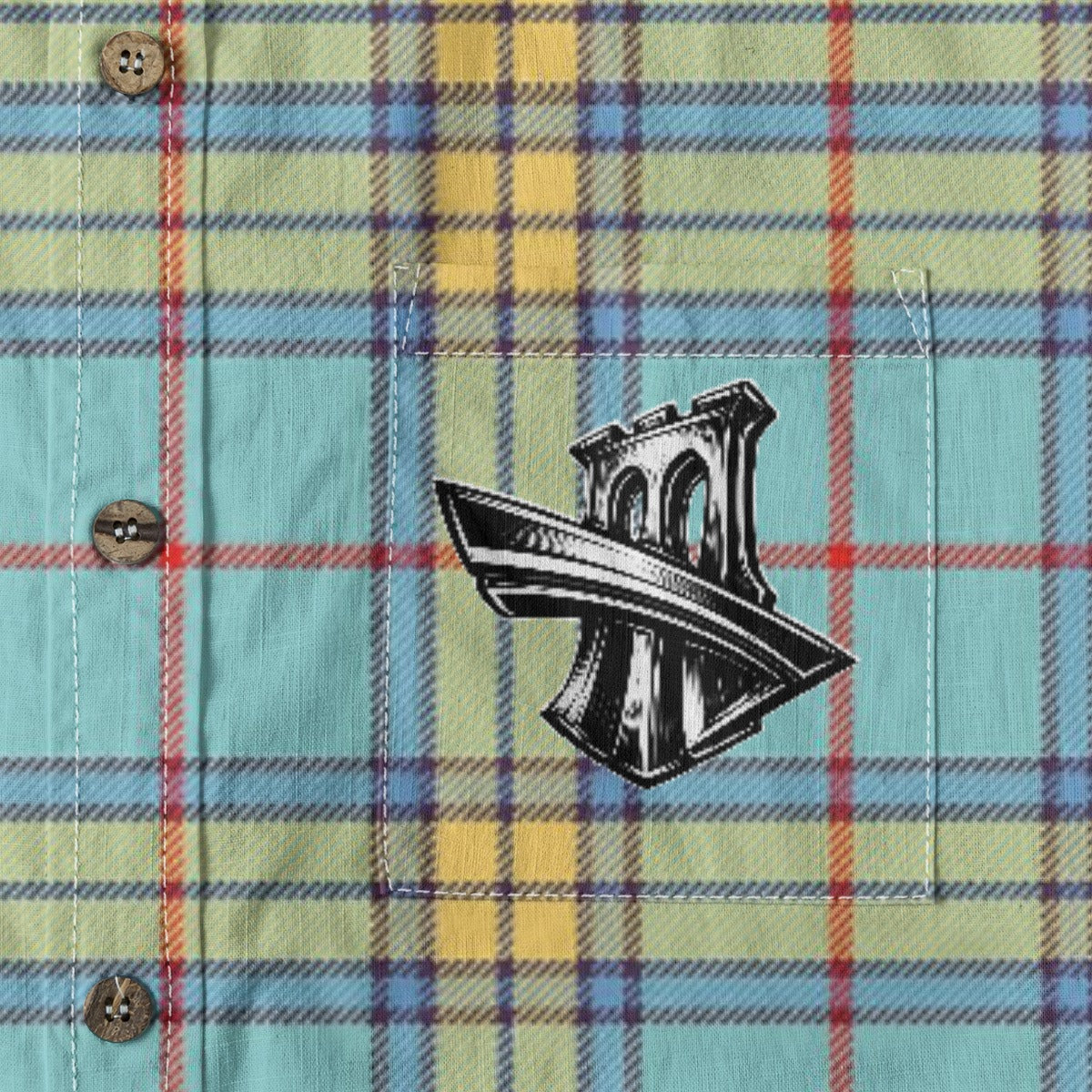 "French Cornbread" Casual Lapel Long Sleeve Button-Up
