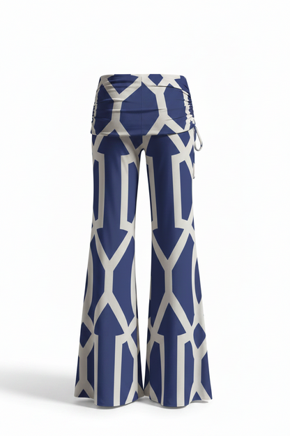 "Tribeca Blues" Women's High Waist Wide Leg Pants
