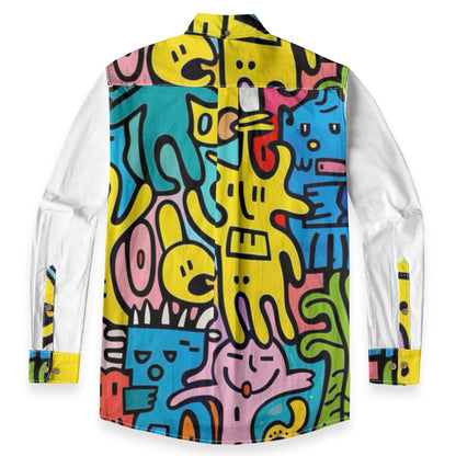 "A Funky Rendition" Casual Lapel Long Sleeve Button-Up