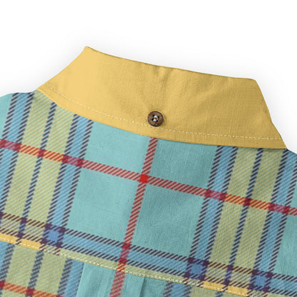 "French Cornbread" Casual Lapel Long Sleeve Button-Up