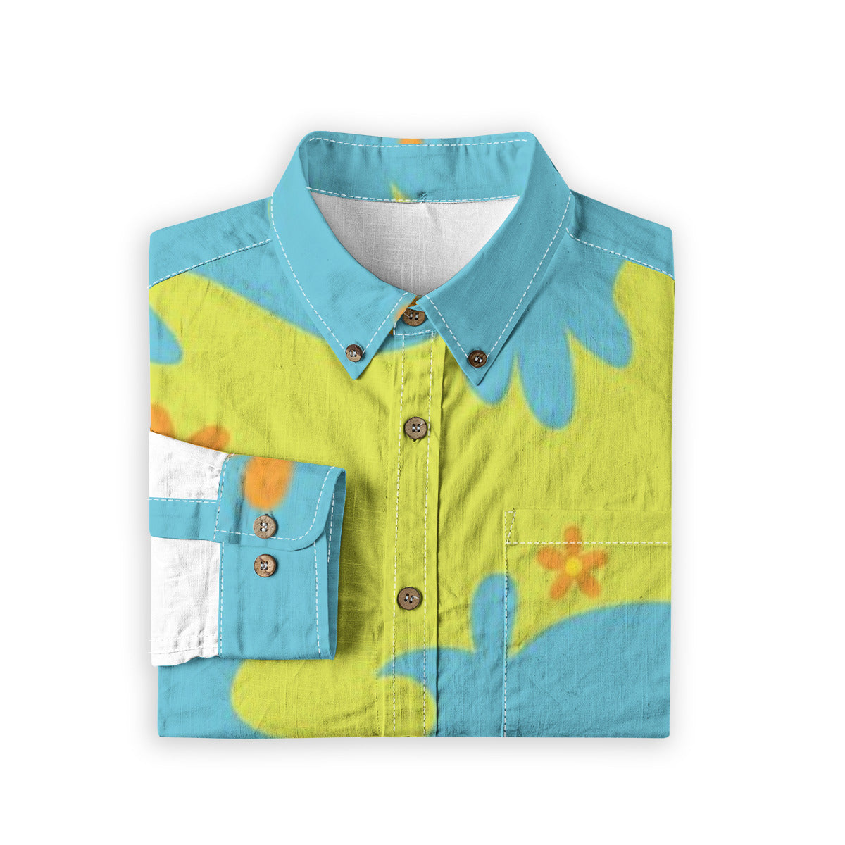 "Hey Scooby" Casual Lapel Long Sleeve Button-Up