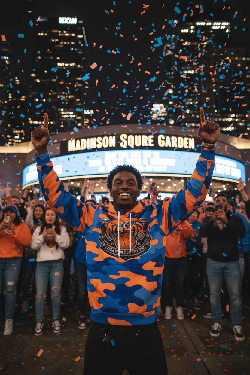 "Orange and Blue Skies" Heavyweight Cotton Hoodie