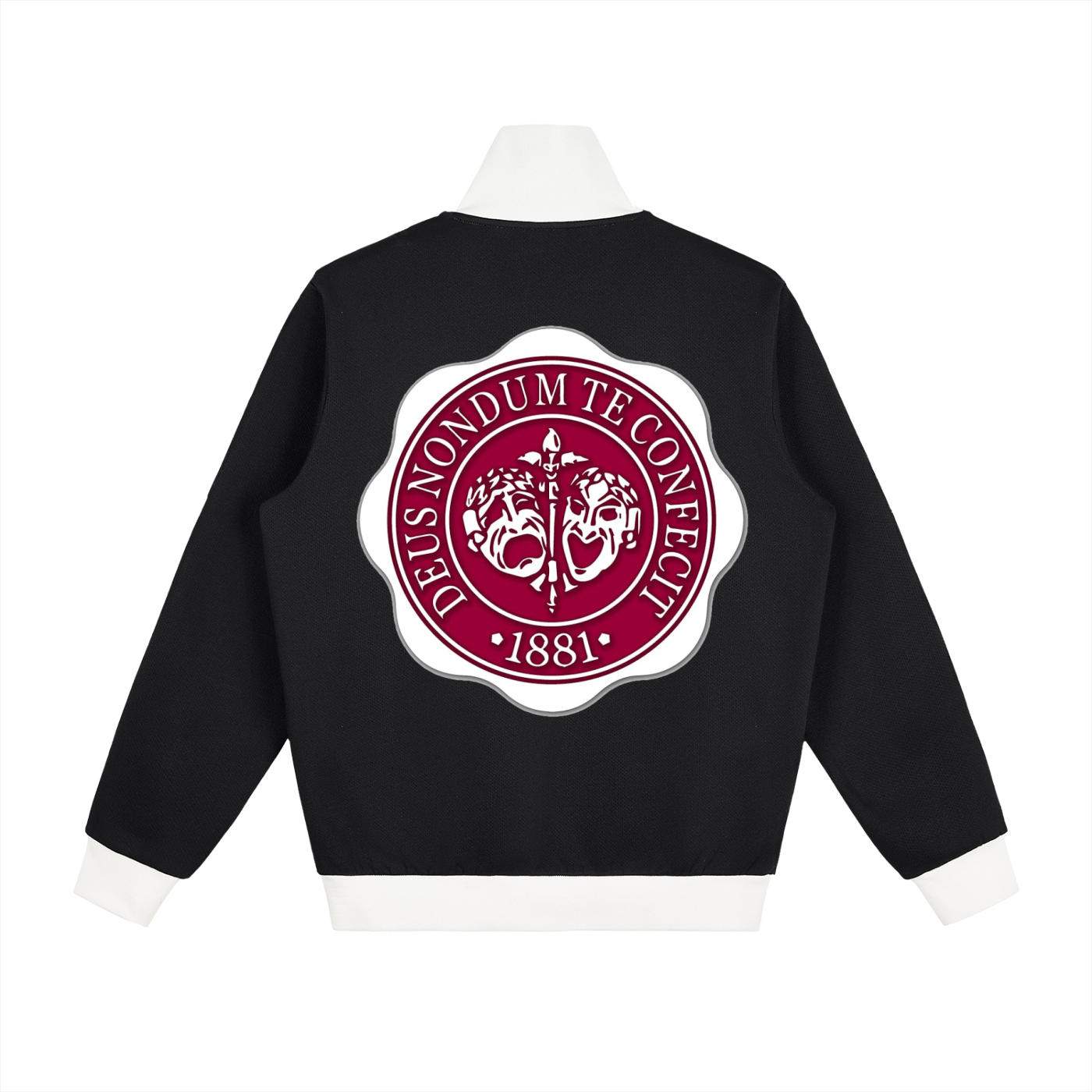 "Hillman College" Contrast Side Stripe Fleece Track Jacket