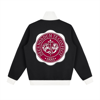 "Hillman College" Contrast Side Stripe Fleece Track Jacket