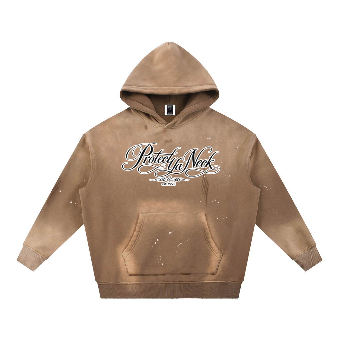 PYN™ x BKRP™ "Cut & Sew" Vintage Washed Frayed Fleece Hoodie