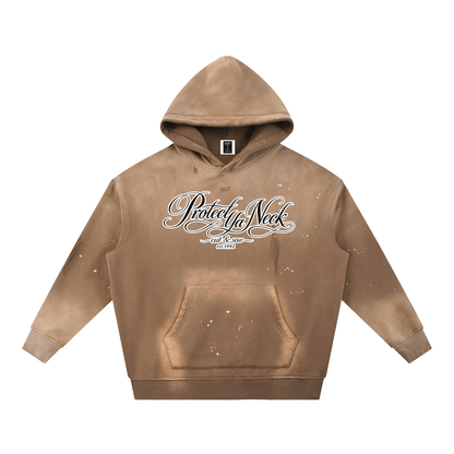 PYN™ x BKRP™ "Cut & Sew" Vintage Washed Frayed Fleece Hoodie