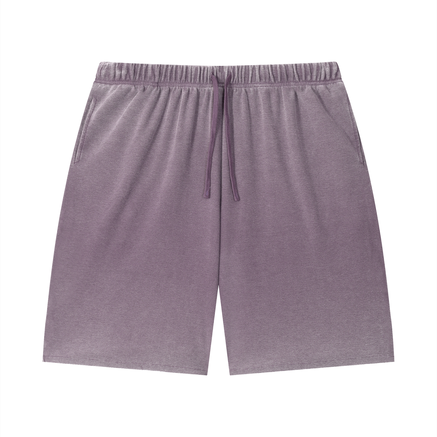 "Brooklyn Republic Essentials" Vintage Wash Sunfade Waffle Raw Hem Shorts