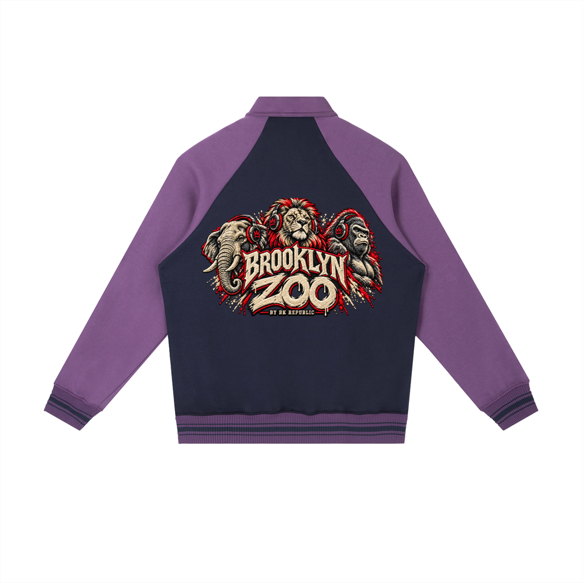 Brooklyn Zoo™ "Father Mantis" Contrast Raglan Sleeve Baseball Jacket