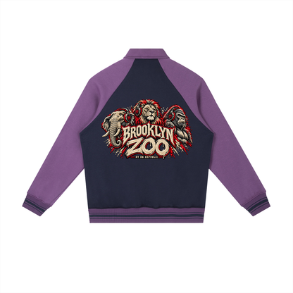 Brooklyn Zoo™ "Father Mantis" Contrast Raglan Sleeve Baseball Jacket