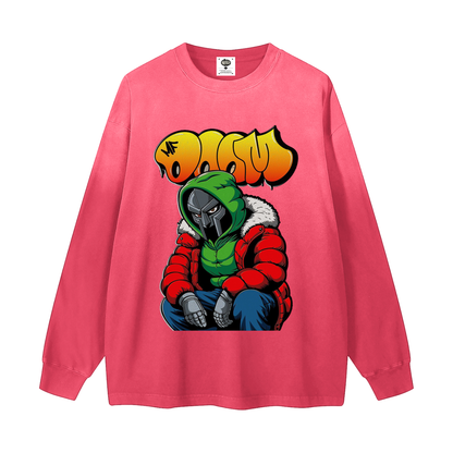 "You Doom Right" Gradient Washed Long Sleeve T-Shirt
