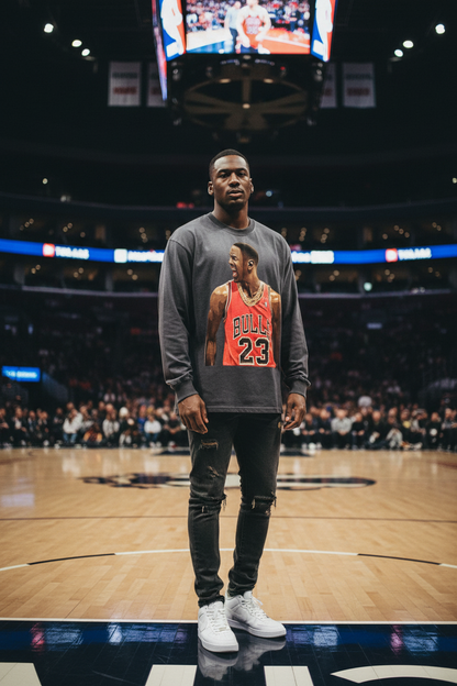 "Straight Gangster" Gradient Washed Long Sleeve T-Shirt