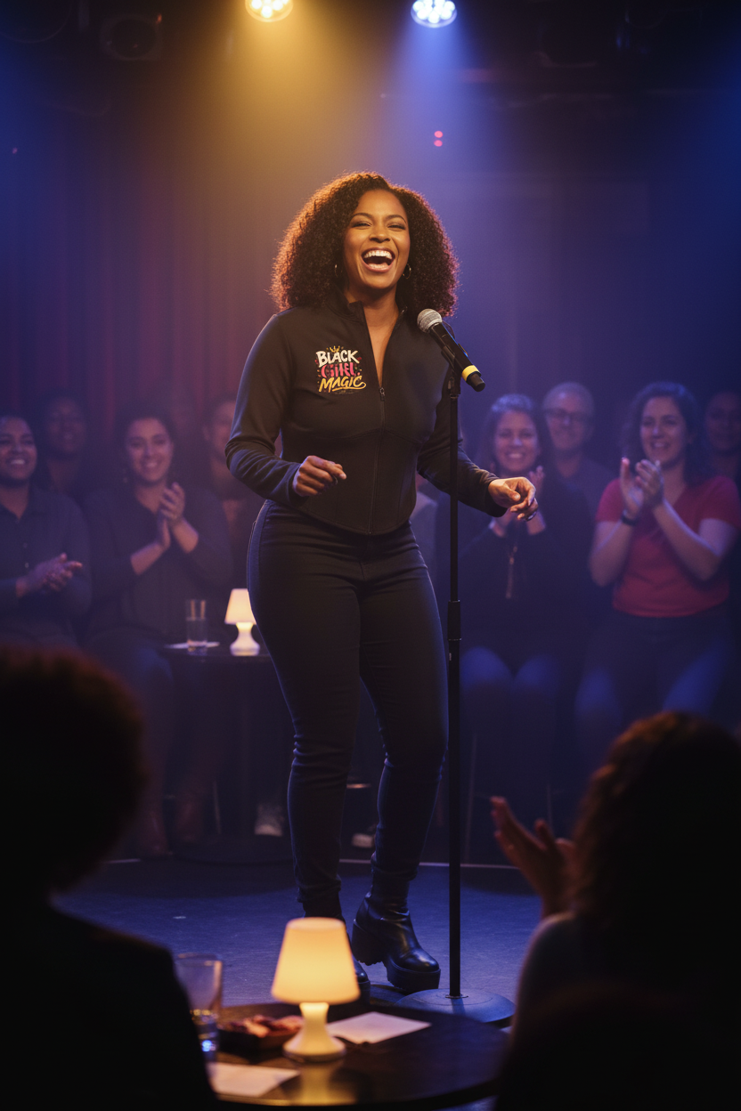 "Black Girl Magic" Women's Slim Fit Full-Zip Yoga Jacket