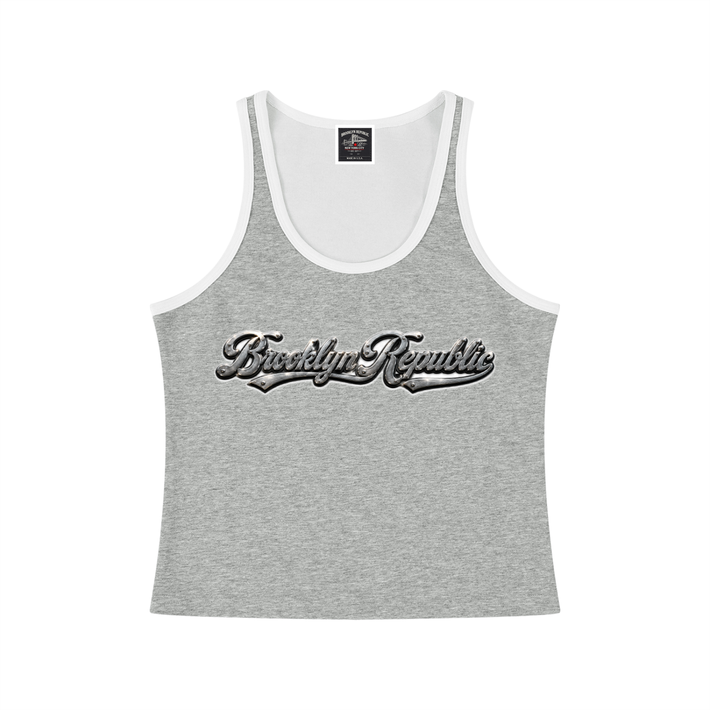 "Brooklyn Strong" Women's Color Block Cropped Tank Top