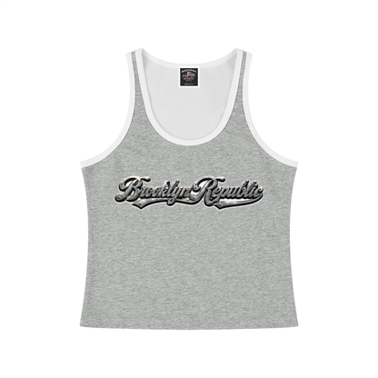 "Brooklyn Strong" Women's Color Block Cropped Tank Top