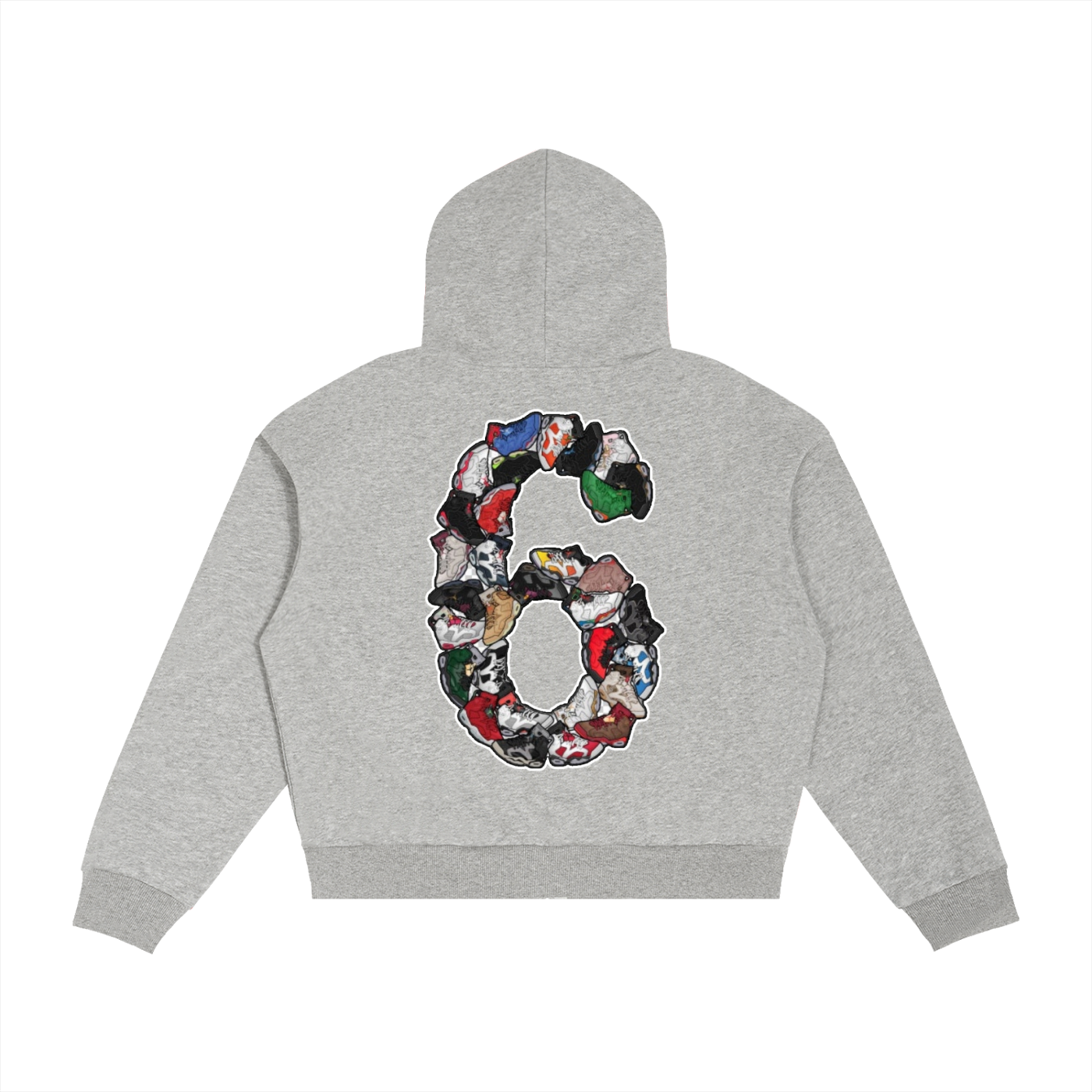 "AJ 6" Contrast Plaid Boxy Zip Hoodie