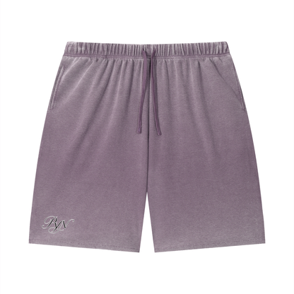 PYN™ x BKRP™ "PYN"  Vintage Wash Sunfade Waffle Raw Hem Shorts