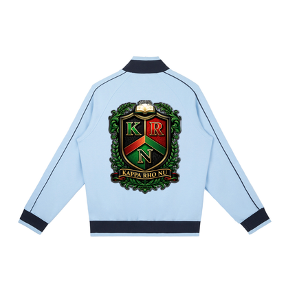“Kappa Rho Nu” Color Block Raglan Sleeve Zip Track Jacket