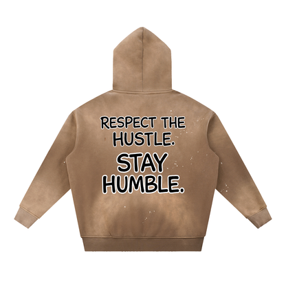 "STAY TRUE™ " Vintage Washed Frayed Fleece Hoodie