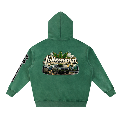 "Road Trip" Snow Wash Fleece Oversize Hoodie