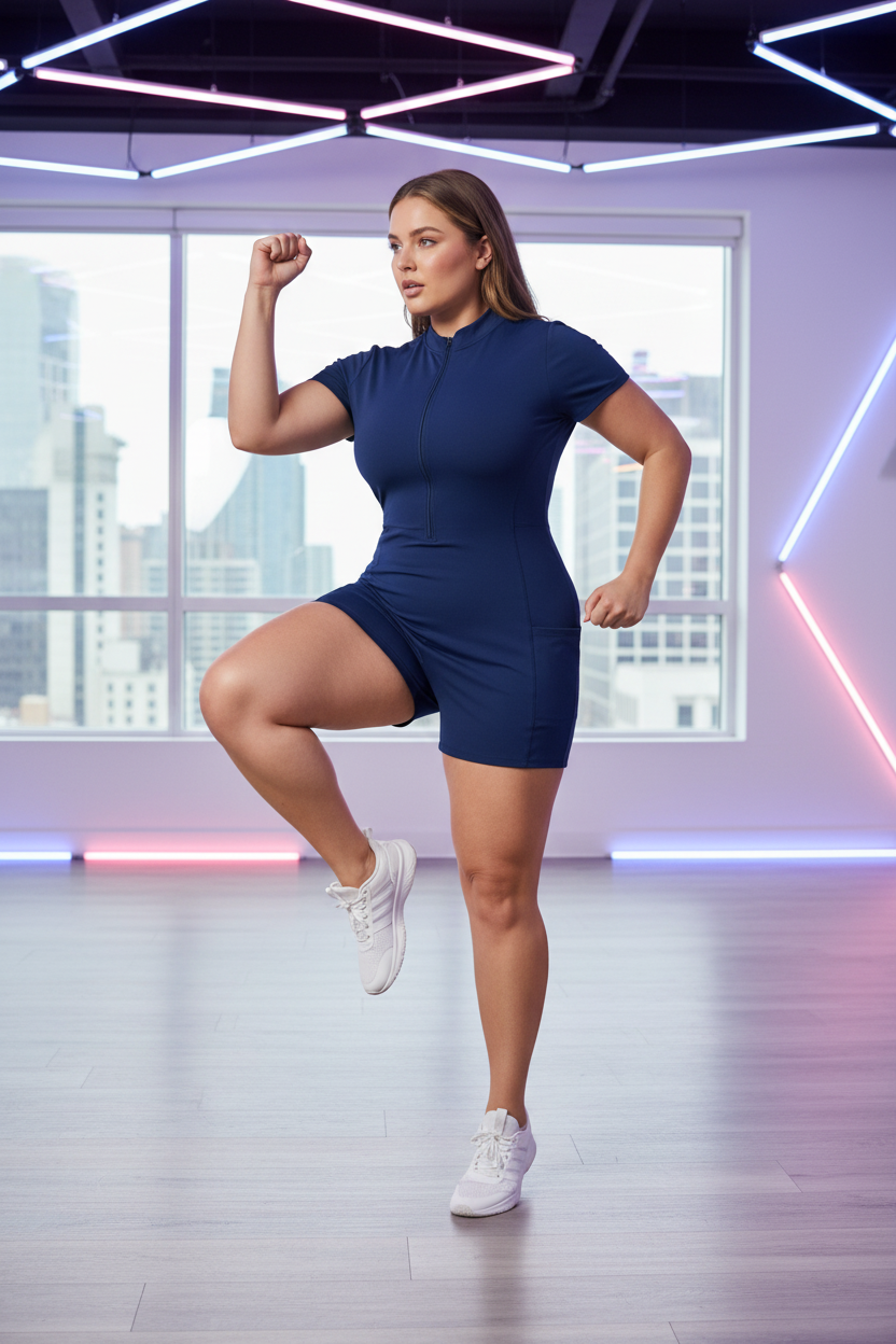 PYN™ "Mathematics" Women's Quarter-Zip Short Sleeve Romper