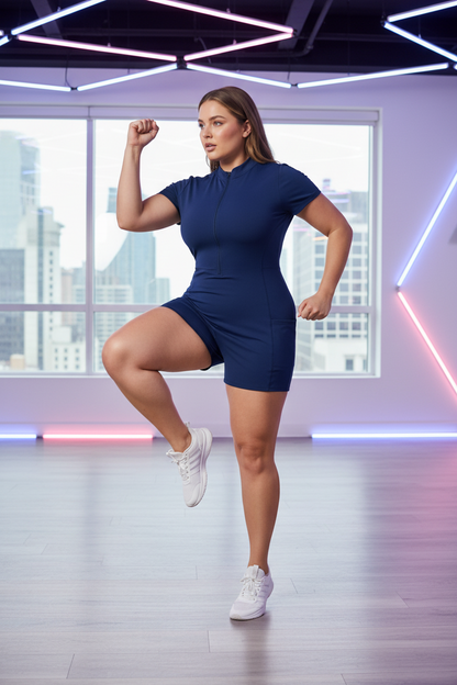 PYN™ "Mathematics" Women's Quarter-Zip Short Sleeve Romper