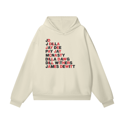 "Not Just Dilla" Embroidered Heavyweight Hidden Pocket Fleece Hoodie