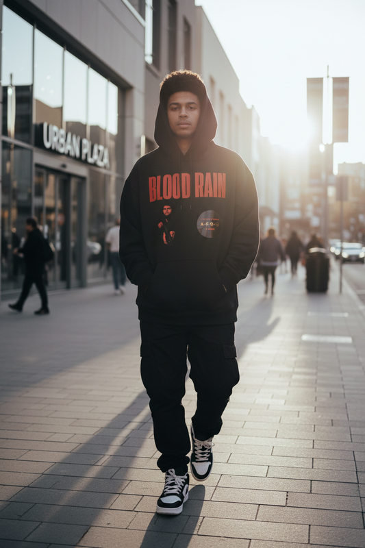 "Blood Rain" Oversize Fleeced Hoodie
