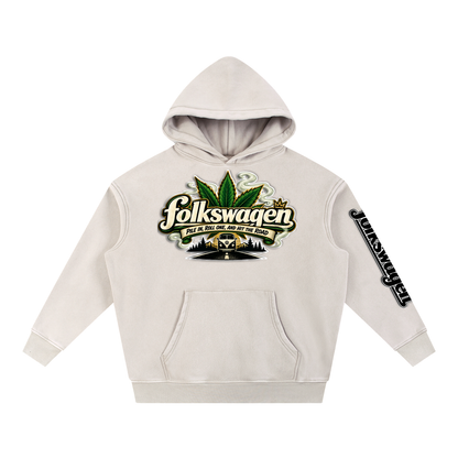 "Folkswagen" Snow Wash Fleece Oversize Hoodie