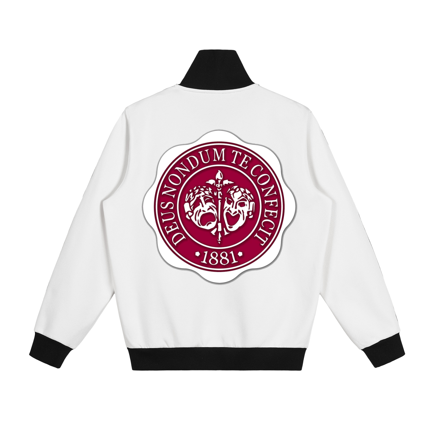 "Hillman College" Contrast Side Stripe Fleece Track Jacket