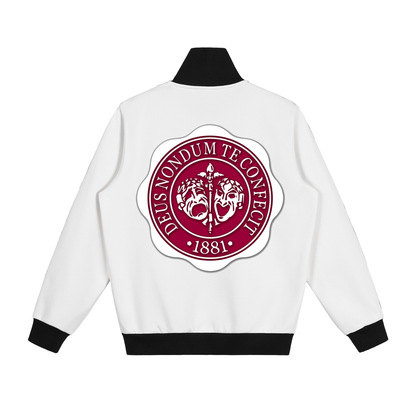 "Hillman College" Contrast Side Stripe Fleece Track Jacket