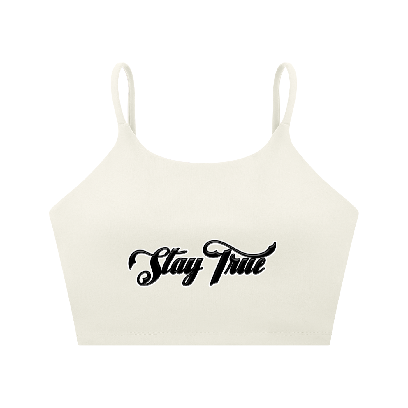 "STAY TRUE" Spaghetti Strap Yoga Sports Bra