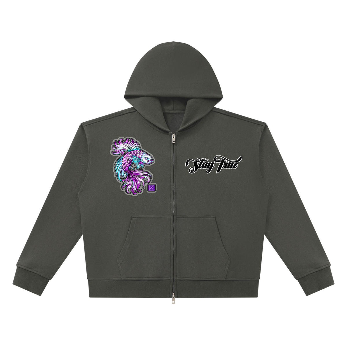 Brooklyn Zoo™ "Don't Be Koi"  Heavyweight Full Zip Boxy Hoodie