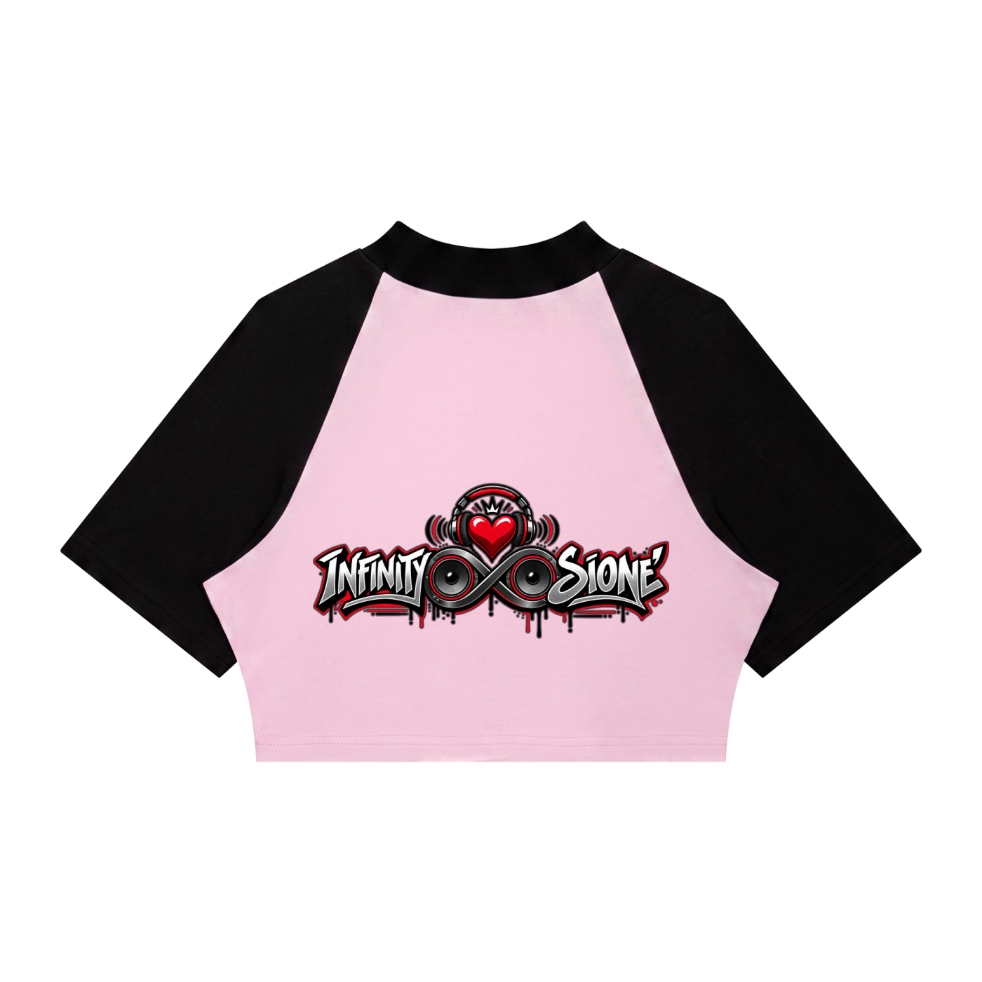 Infinity Sione™ "Heartbeatz" Color Block Raglan Crop T-Shirt