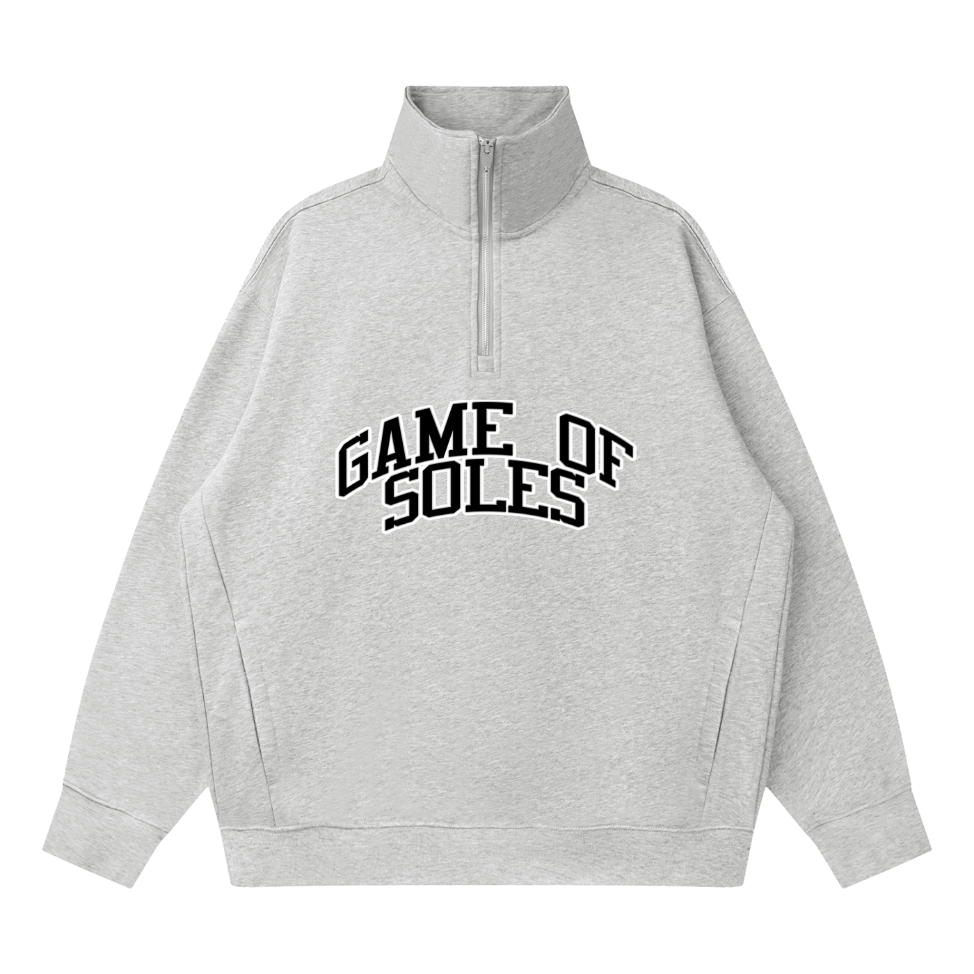 "Game of Soles - Foamposite Aliens" Quarter-Zip Drop Shoulder Sweatshirt
