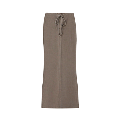 Women's Dyed Washed Drawstring Maxi Skirt