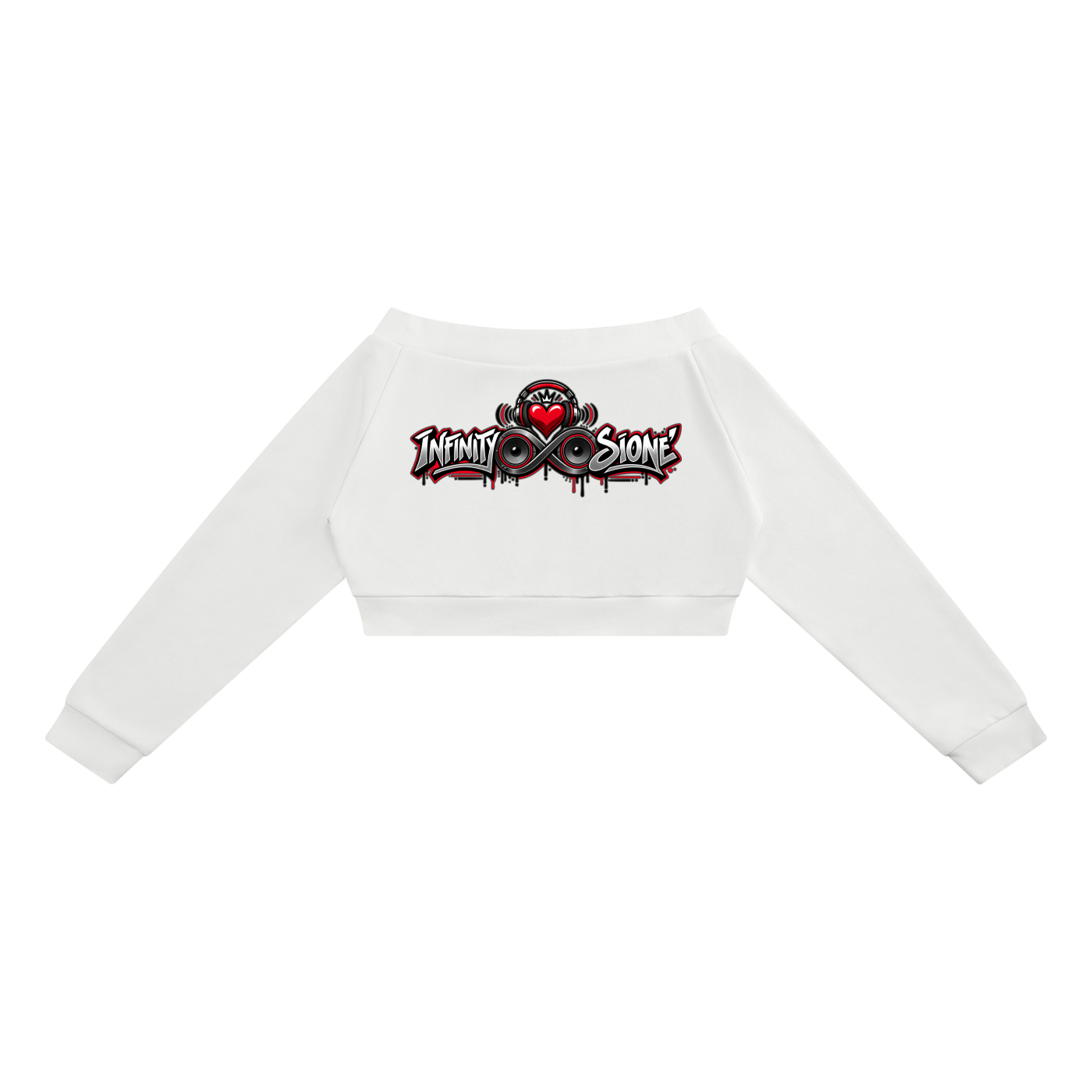 Infinity Sione™ "Heartbeatz" Women's Off-Shoulder Full Zip Hoodie