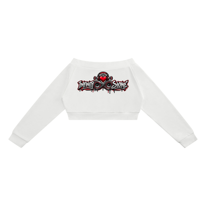Infinity Sione™ "Heartbeatz" Women's Off-Shoulder Full Zip Hoodie