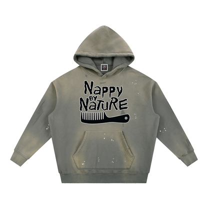 "Nappily Ever After" Vintage Washed Frayed Fleece Hoodie