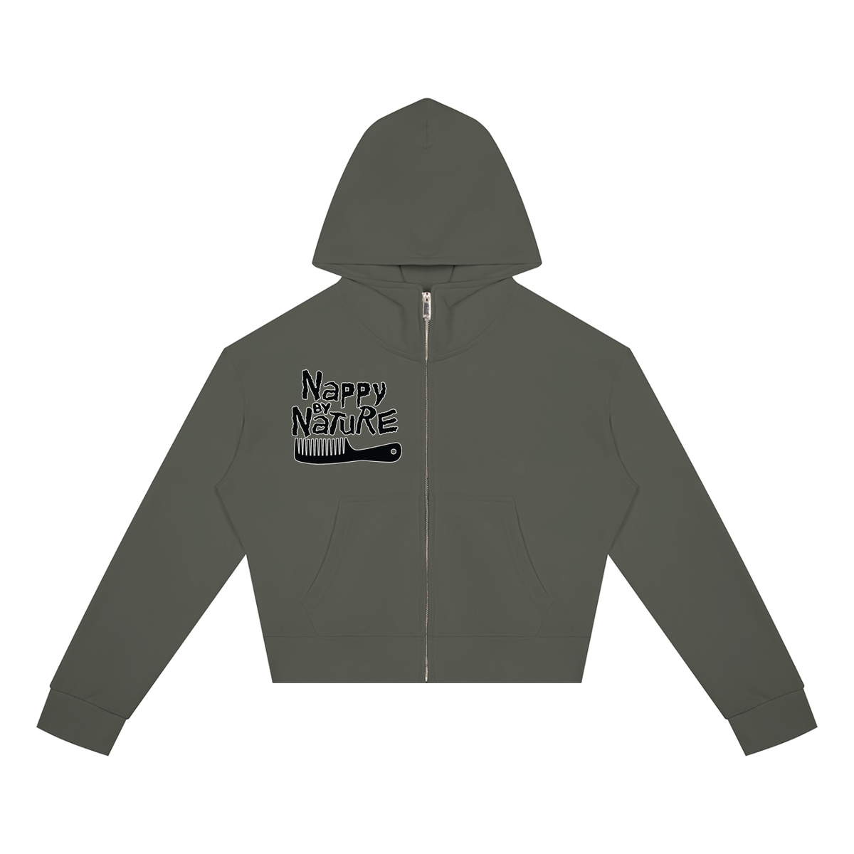"Nappily Ever After" Women's Crop Full Zip Hoodie