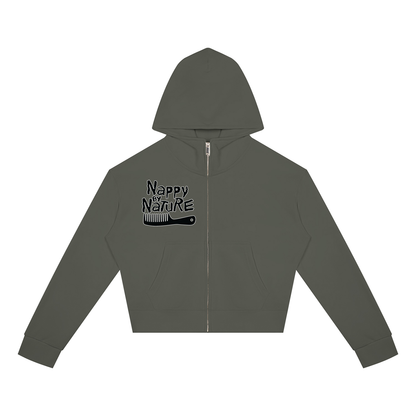 "Nappily Ever After" Women's Crop Full Zip Hoodie