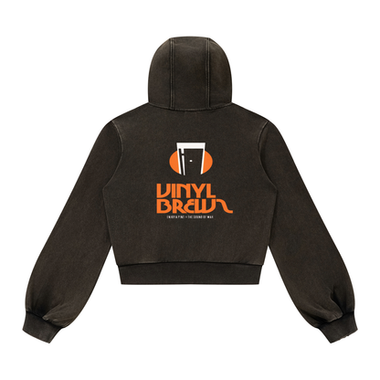 "Vinyl Brews" Women’s Vintage Wash Ruched Sweatsuit