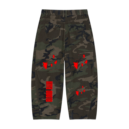 "Blood Rain" Men’s Camo Barrel Leg Cargo Pants